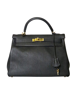 Kelly 32 In Black Togo Leather, G In A Square (2003), Padlock, Strap, 3*